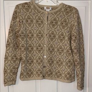 VTG Talbot's Womens Cardigan Sweater Size Small Floral Knit Preppy Cottage Fairy